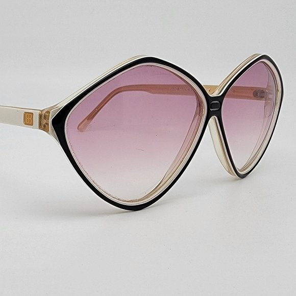 Balenciaga 2406 Black White Crystal Frame Pink Gradient Lens Sunglasses France - Picture 6 of 14